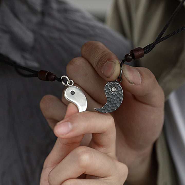 Buddha Stones Ketting met Yin Yang-balans en harmonie, 990 sterling zilver - image 3