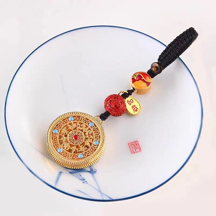 Buddha Stones Fu Karakter Zegen Ruyi Charm Sleutelhanger - Ronde sleutelhanger - image 13