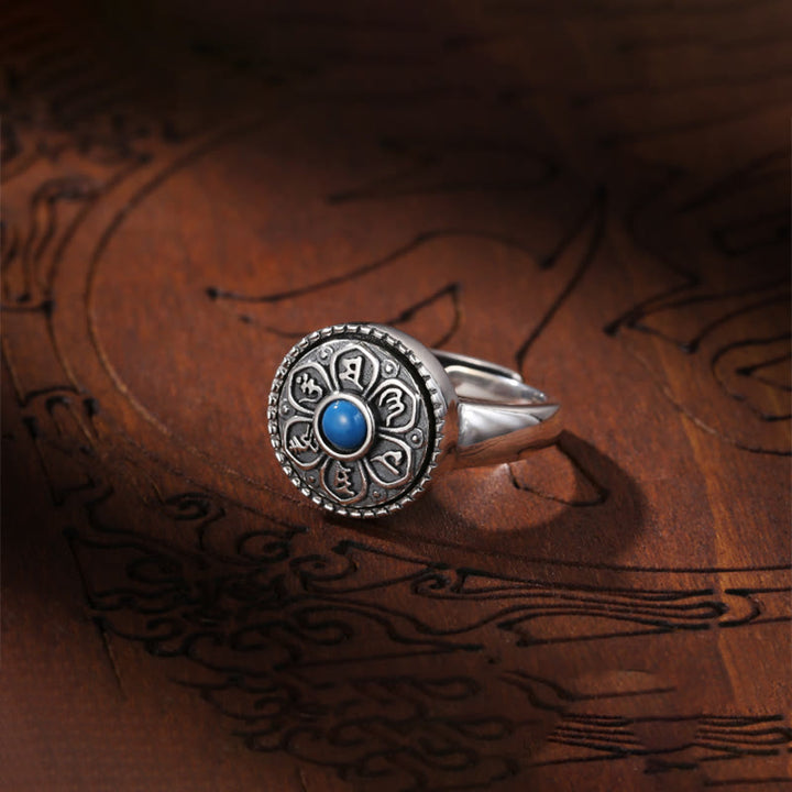 Buddha Stones Tibetaanse Om Mani Padme Hum Peace draaibare Ring - image 10