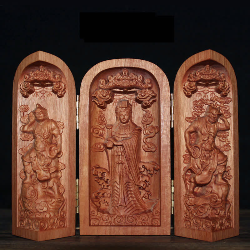 Avalokitesvara Kwan Yin Boeddha Kersenhout Compassie Woondecoratie Altaar - Mazu - image 10