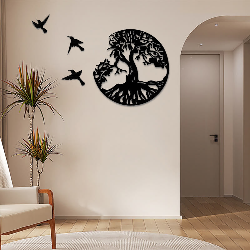 Buddha Stones Levensboom Vogels Schepping Muurdecoratie - image 1
