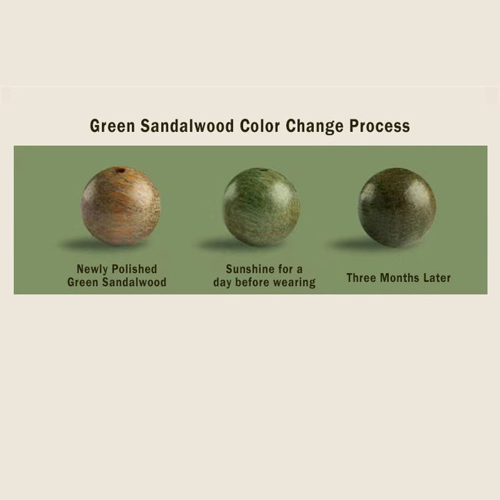 Buddha Stones Natuurlijke groene sandelhout bodhi-zaadjes kalmerende Armband - image 14