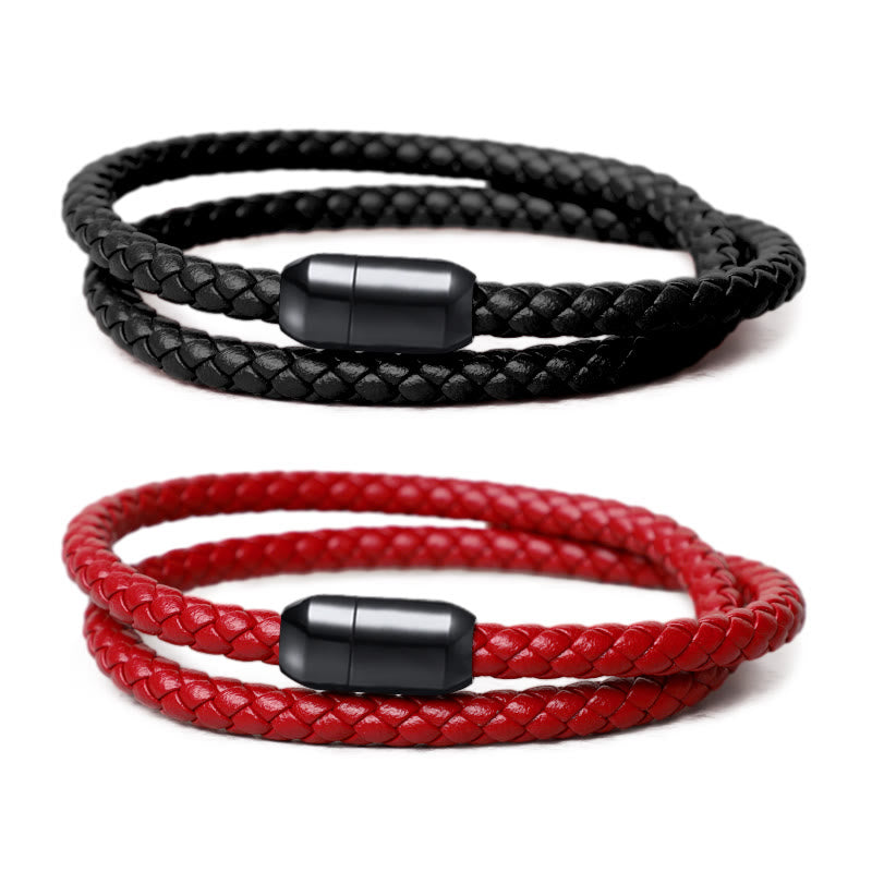 Buddha Stones Echt leren rode koord Armband met magnetische gesp - image 3