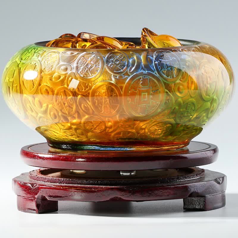 Buddha Stones Handgemaakte Liuli kristallen schatkom met kristallen staven, een kunstwerk voor huisdecoratie. - image 1