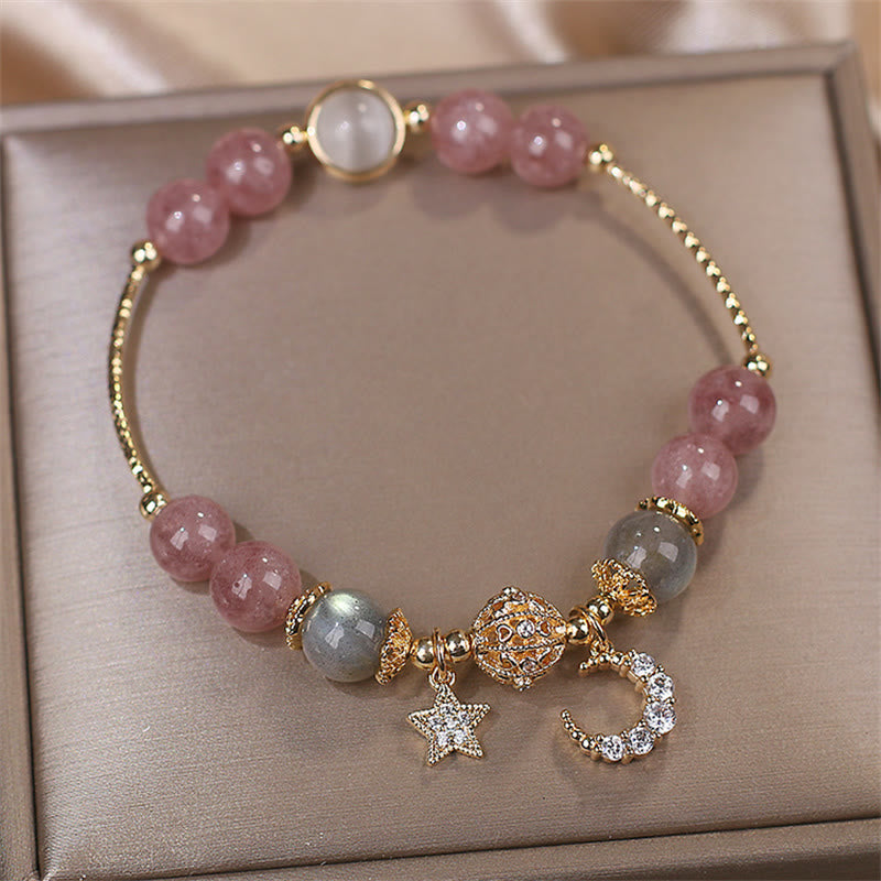 Buddha Stones Aardbeikwarts Maansteen Maanster Armband - image 1