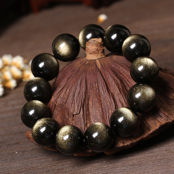 Buddha Stones Tibetaanse Obsidiaan Armband - image 2