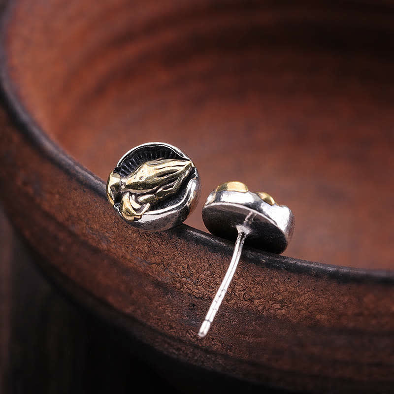 Buddha Stones Namaste Equality Oorbellen van 925 sterling zilver - image 5