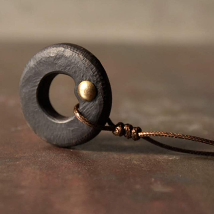 Buddha Stones Zen cirkel ebbenhouten Ketting - image 11