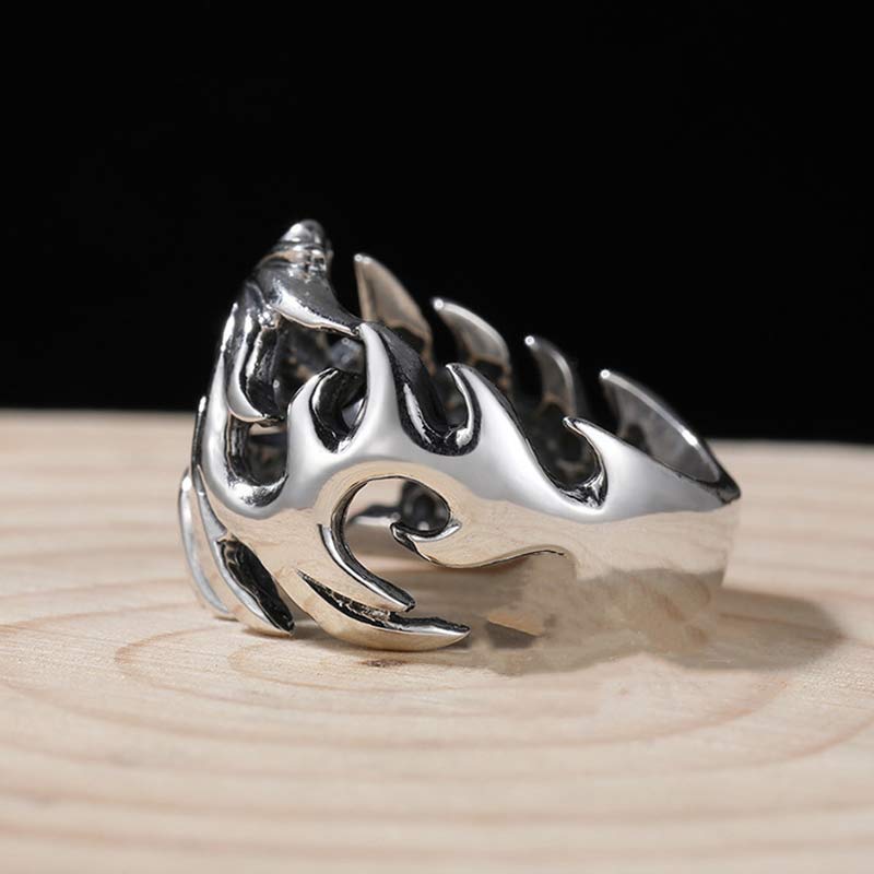 Buddha Stones Verstelbare Ring met drakenpatroon voor extra bescherming. - image 12
