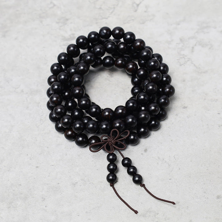 Buddha Stones 108 Mala kralen Armband voor gebed en meditatie, sandelhout, elastisch - image 9