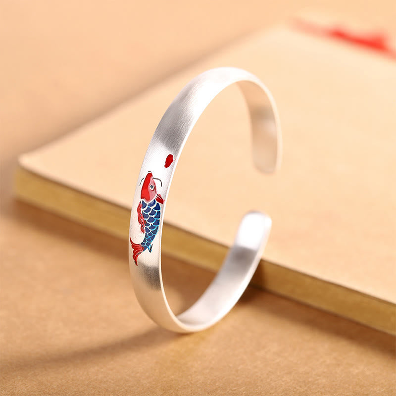 Buddha Stones 999 Bangle Zilveren Koi Vis Manchetarmband - image 1