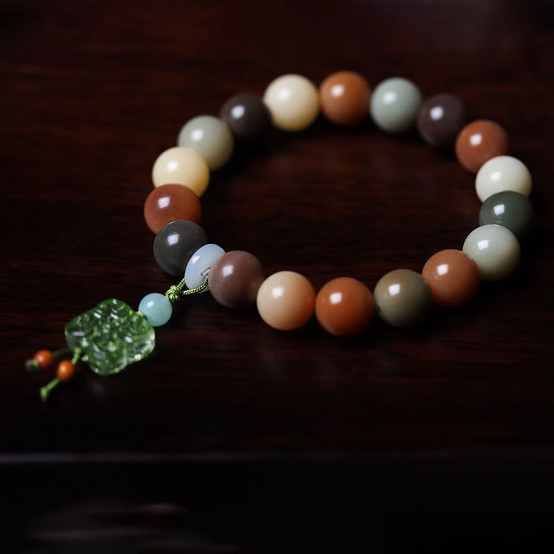 Buddha Stones Natuurlijke veelkleurige Bodhizaad Liuli glazen bedel Armband - image 16