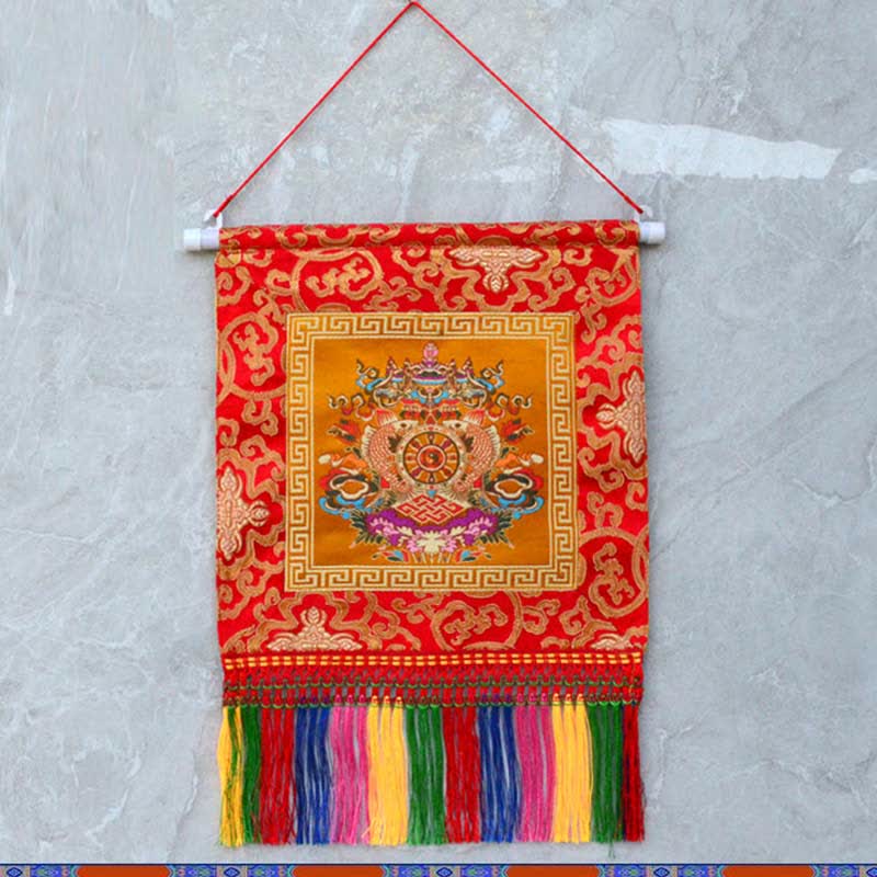 Vajra, gunstige symbolen, spirituele kracht, muurdecoratie - 8 gelukssymbolen - Oranje - image 4