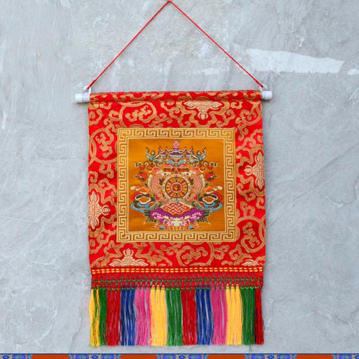 Vajra, gunstige symbolen, spirituele kracht, muurdecoratie - 8 gelukssymbolen - Oranje - image 4
