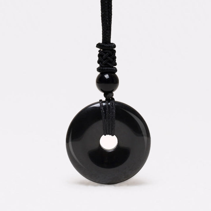 Buddha Stones Geluksmunt hanger met helende kristal edelsteen Ketting - Zwarte onyx - image 13