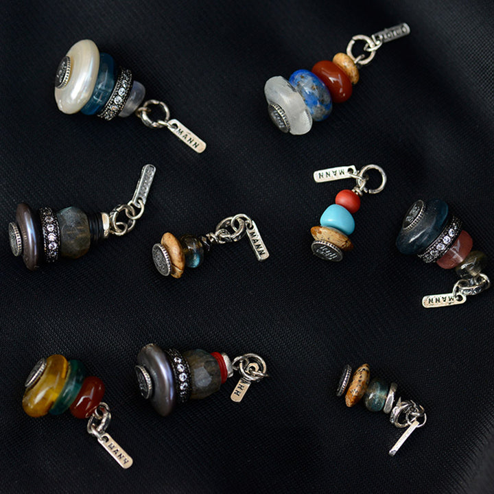 Buddha Stones Zen Cairn Labradoriet Diverse Kristallen Kalmerende Hanger Ketting - image 5