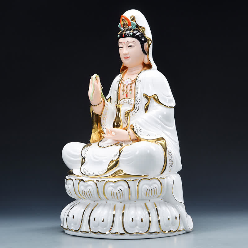 Buddha Stones Chenrezig Bodhisattva Avalokitesvara Succes Keramisch Beeld Huisdecoratie - image 4
