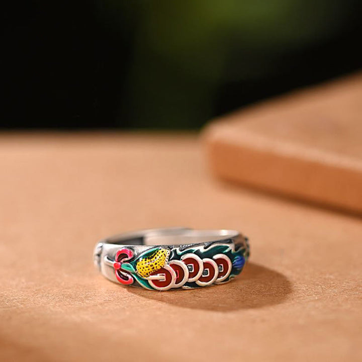 Buddha Stones Feng Shui Vijf Keizermunten Ring - image 9