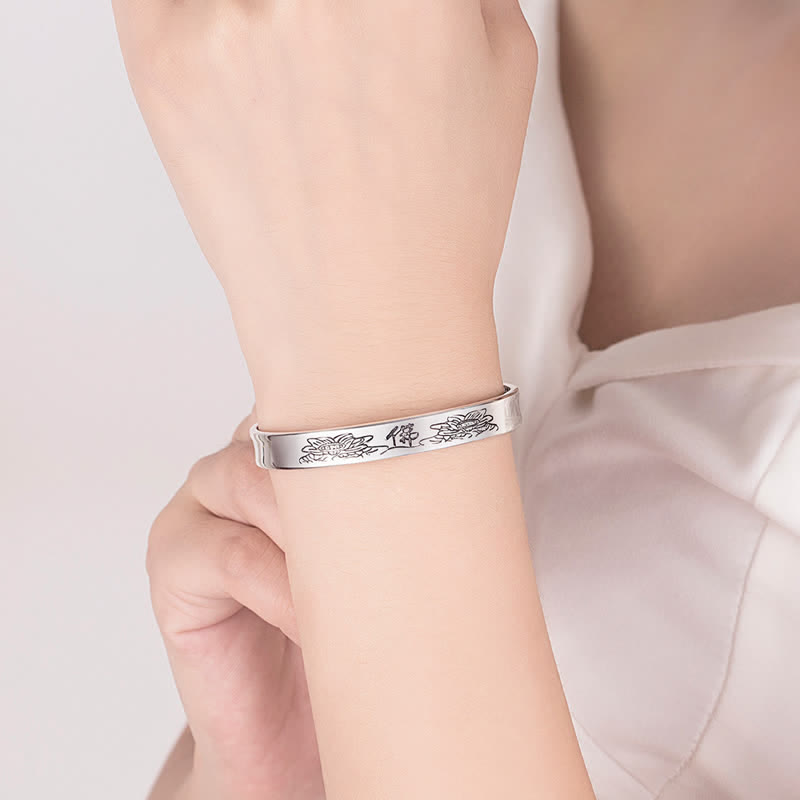 Buddha Stones Hartsoetra Mantra Bangle Vrede Koperen Manchetarmband - image 2