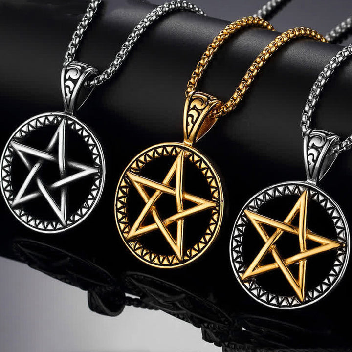 Pentagram balans Ketting van titaniumstaal - image 0
