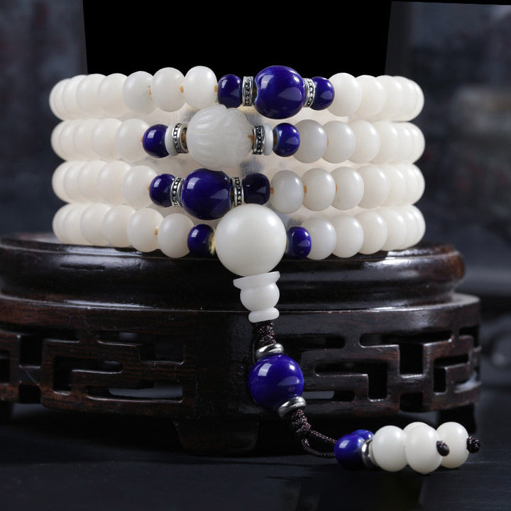 Buddha Stones Bodhi-kraaltje lotus zegen Armband - Bodhizaad &amp; paarse kraal - 10* 8mm - image 4