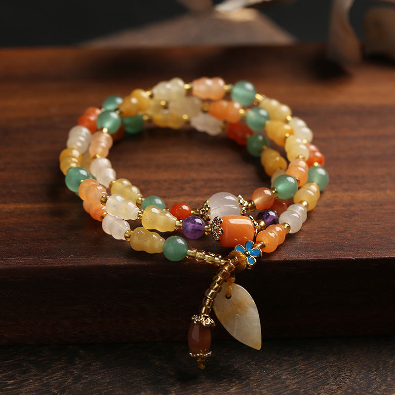 Buddha Stones Gouden zijden jade kalebas rijkdom Armband - image 1