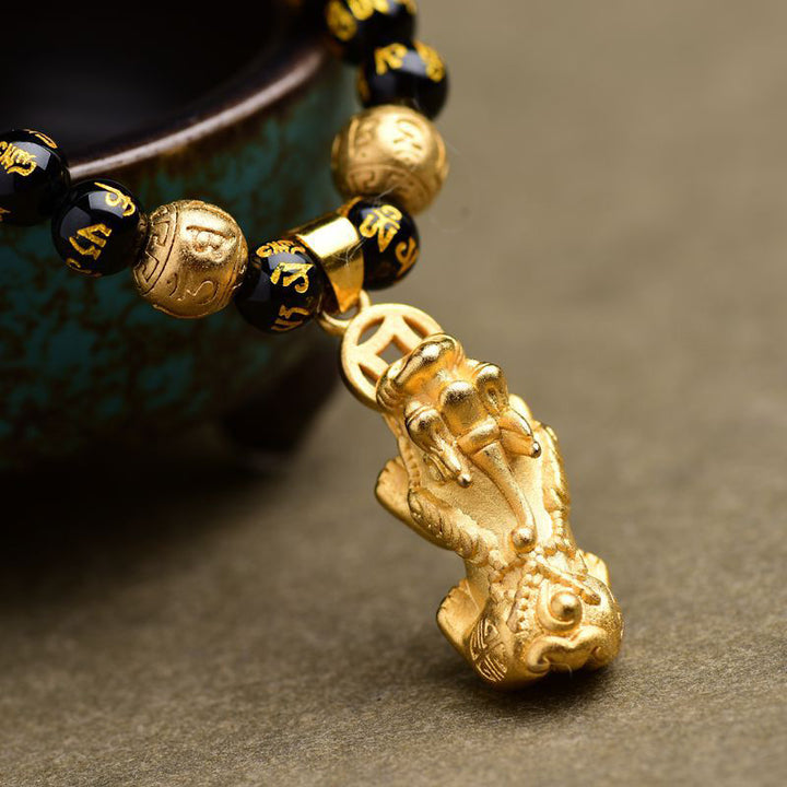 Feng Shui Obsidiaan PiXiu Ketting - image 3