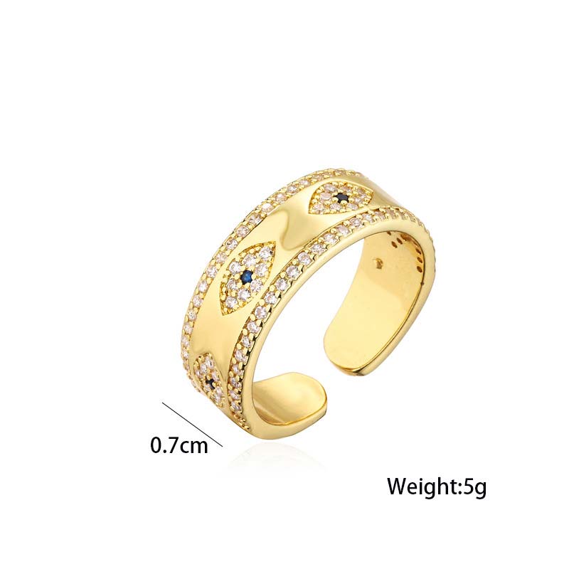 Buddha Stones Ring van koperlegering met gelukszegen en het boze oog - image 4