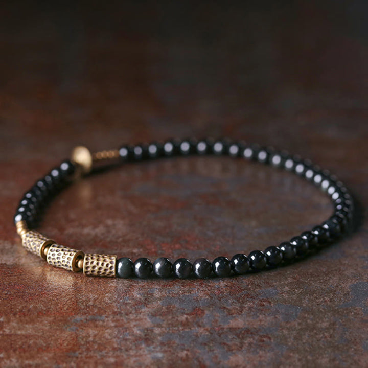 Buddha Stones Regenboog Obsidiaan Koperen Liefde Dubbele Armband - image 7