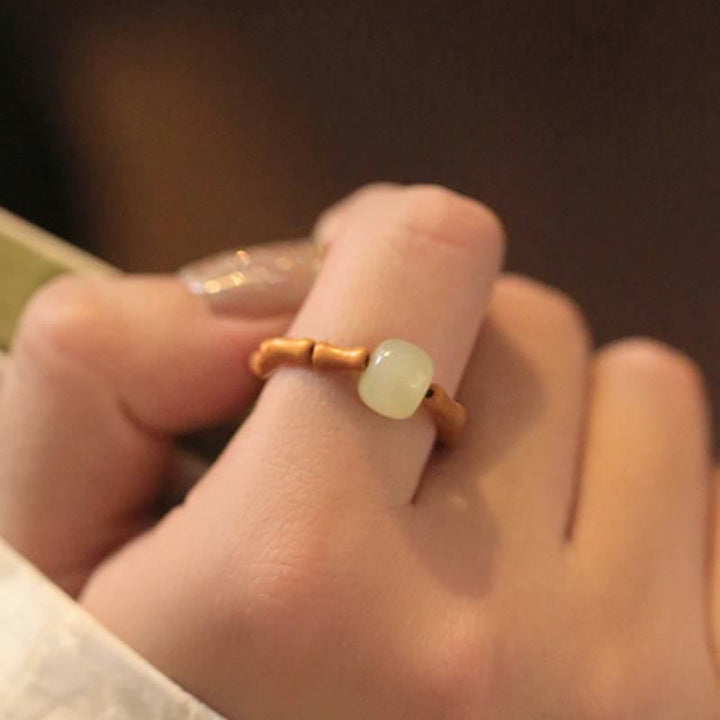 Buddha Stones Hetian jade kralen bamboe Ring - image 4