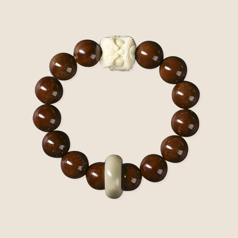 Buddha Stones Paarse Bodhizaad Dansende Leeuw Armband - image 7