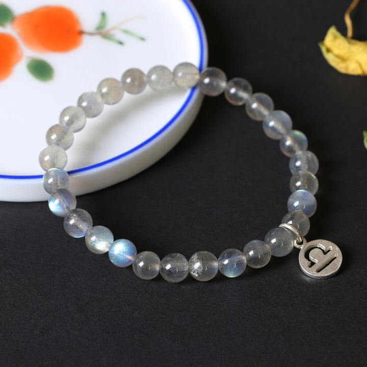 Armband met maansteen en de 12 sterrenbeelden van de dierenriem - image 1