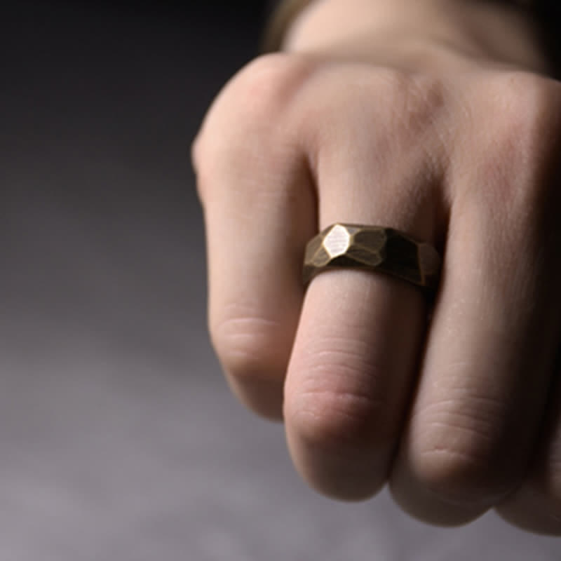 Buddha Stones Tibetaanse Ring van koper met eenvoudig design, symbool van rijkdom. - image 11