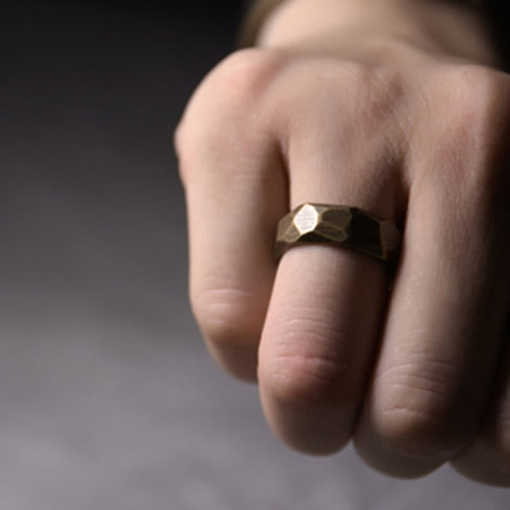 Buddha Stones Tibetaanse Ring van koper met eenvoudig design, symbool van rijkdom. - image 11