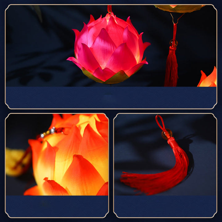 Buddha Stones DIY Lotusbloem Drakenlantaarn Kwastjes Lamp Decoratie - image 5