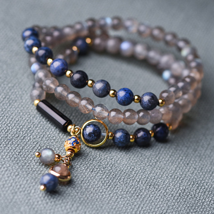 Buddha Stones Maansteen Lazuriet Lapis Lazuli Kalmerende Helende Positieve Armband - image 13