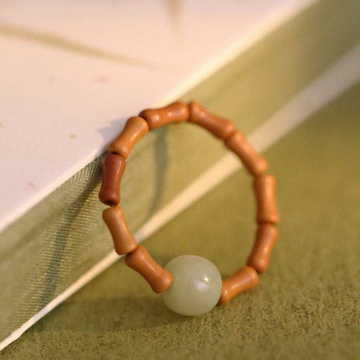 Buddha Stones Hetian jade kralen bamboe Ring - image 1