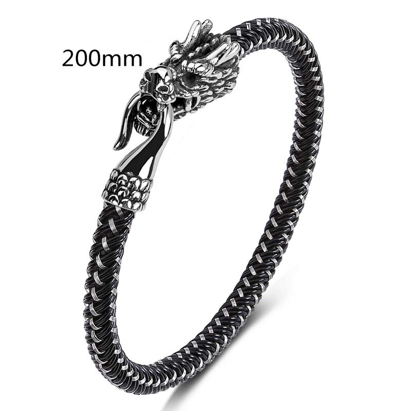 Buddha Stones Armband van titaniumstaal ter bescherming en geluk - Zwart-wit - 200 mm - image 13