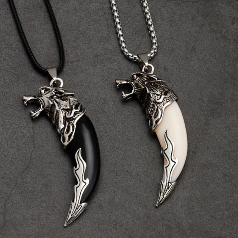 Buddha Stones Imitatie wolfstand titanium stalen Ketting - image 1