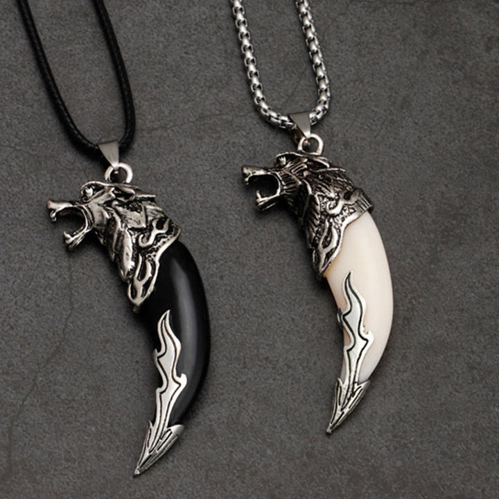 Buddha Stones Imitatie wolfstand titanium stalen Ketting - image 1