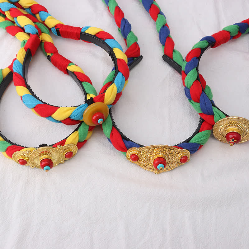 Tibetaanse kleurrijke kwastjes als haarversiering en haaraccessoires. - image 0