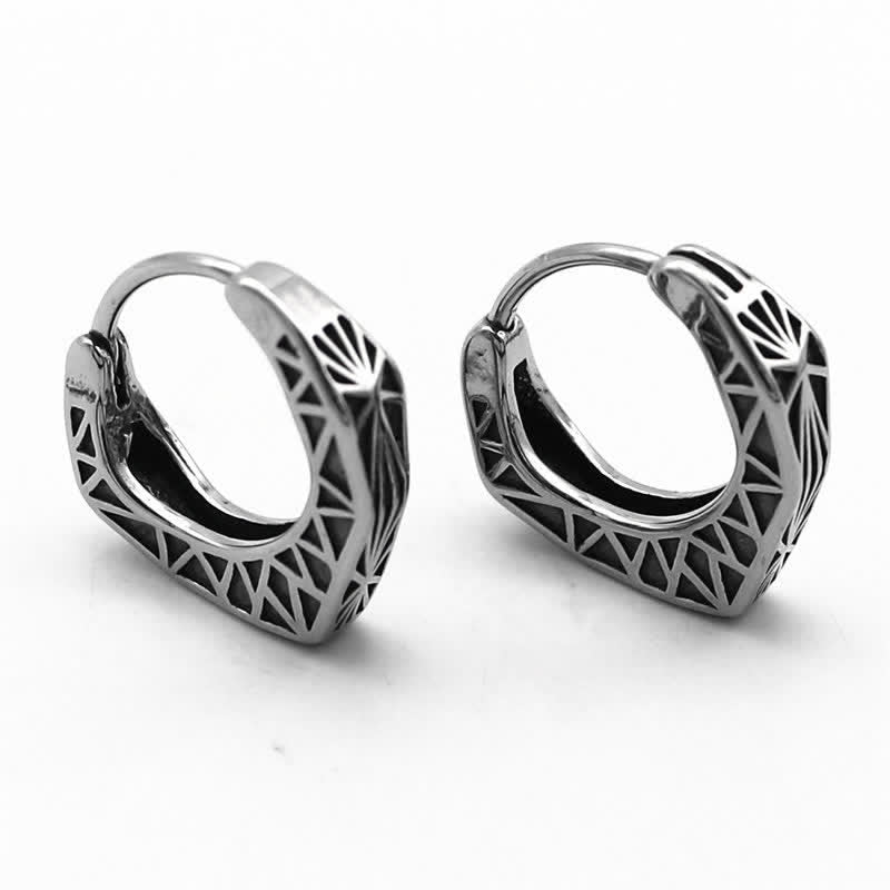 Viking Hoop Titanium Steel Balance Oorbellen - image 4