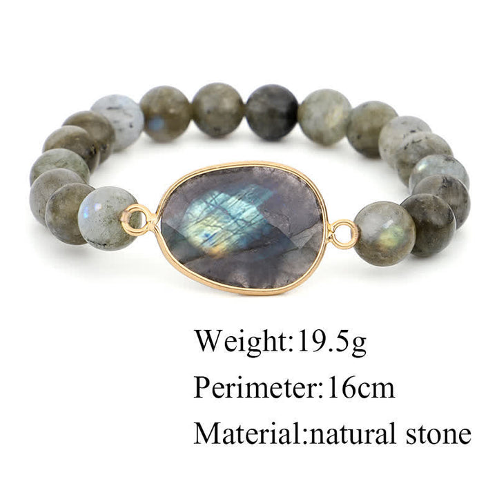 Buddha Stones Natuurlijke labradoriet maansteen Armband met helende kralen - image 8