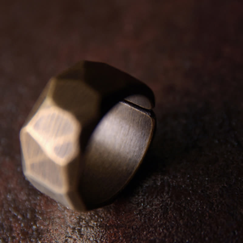Buddha Stones Tibetaanse Ring van koper met eenvoudig design, symbool van rijkdom. - image 20
