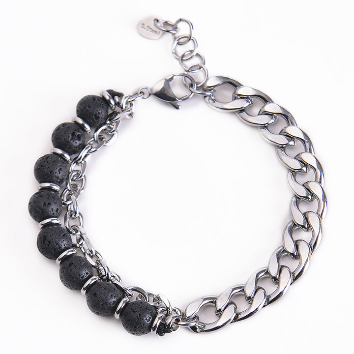 Buddha Stones Tijgeroog Picasso Jaspis Matstenen Armband - Lavasteen - image 11