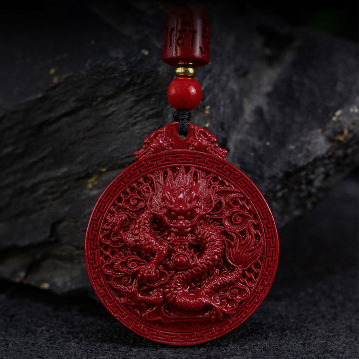 Buddha Stones Ketting met drakenbescherming, natuurlijke cinnaber, Jaar van de Draak - image 8