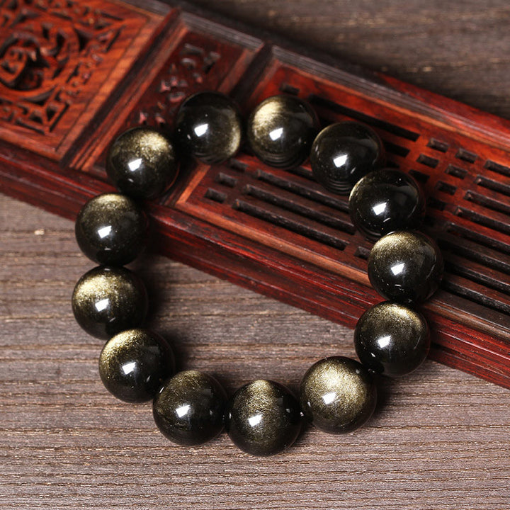 Buddha Stones Tibetaanse Obsidiaan Armband - image 1
