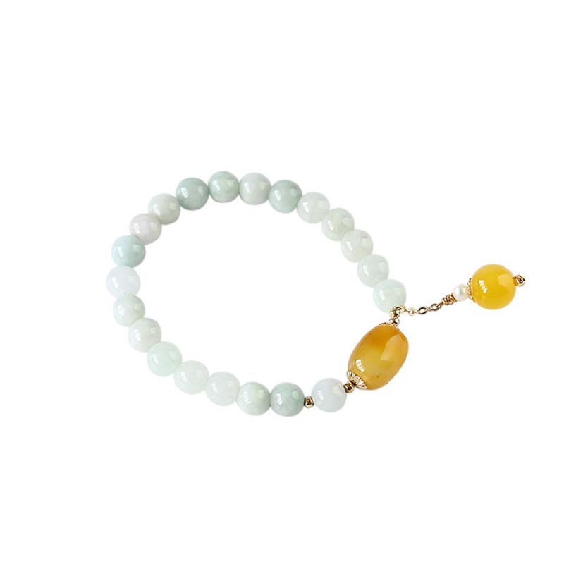 Buddha Stones Armband van natuurlijke witte jade agaat - image 6