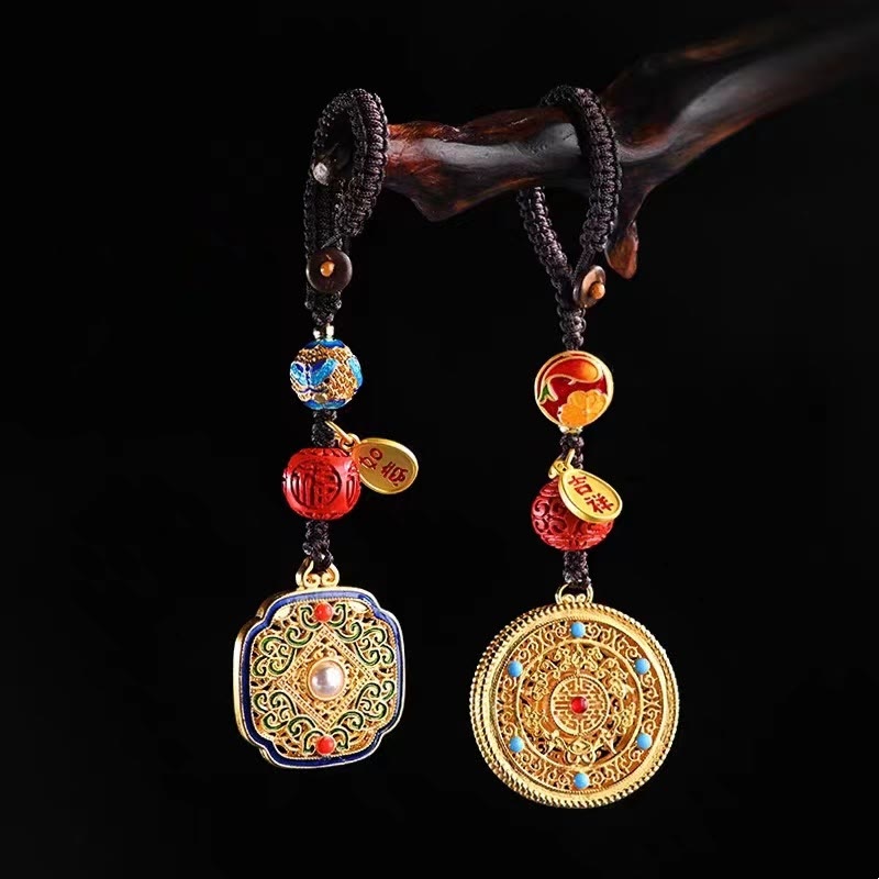 Buddha Stones Fu Karakter Zegen Ruyi Charm Sleutelhanger - image 0