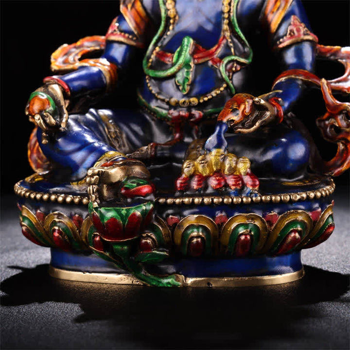 Buddha Stones Gele Jambhala Bodhisattva beeldje, Serenity koperen beeldje, woondecoratie - image 7